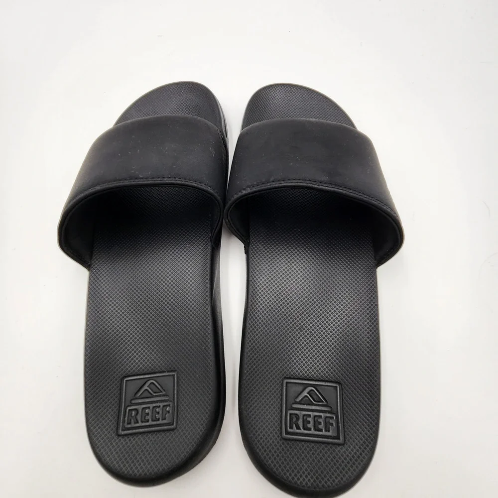 Reef One Slide Mens Black Sandals Athletic Beach Pool Water Shoes Size 11